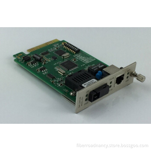 10 / 100 Base-TX Rack Mount Media Converter 100base-FX Card with 2U